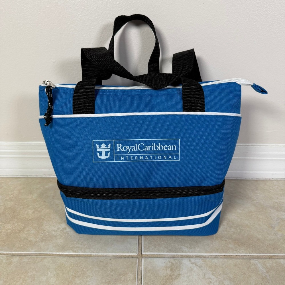 Royal Caribbean Cooler Bag Small Blue Insulated Dual Compartment Tote